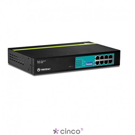 Switch PoE+ 30 Watt 10/100 Mbps 8 portas, TPE-T80 