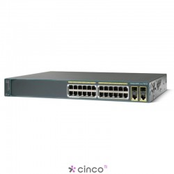 Switch Catalyst 2960, com 24 portas 10/100 e 2 portas GE de uplink