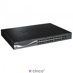 D-Link Switch Gerenciável Gigabit com 24x 10/100/1000Mbps RJ45 + 4x mini-GBIC DGS-1500-28