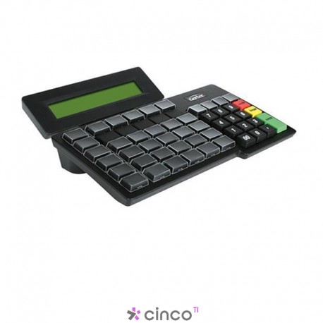 Teclado Gertec TEC-55 PS2 Display Preto, 004.0798.4