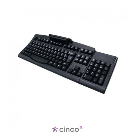 Teclado Gertec TEC-107 PS2 Leitor 2 Preto, 004.0707.6