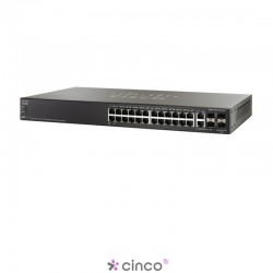 Switch Cisco, 24 portas 10/100/1000, empilhável, gerenciável, SG500X-24-K9-NA