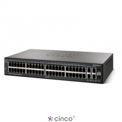 Switch Cisco, 52 portas 10/100/1000, gerenciável, 4SPF, SG300-52P-K9-NA 