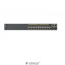 Switch Cisco, 24 portas 10/100, 2 sfp, empilhável, gerenciável, WS-C2960S-F24TS-L