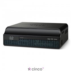 Roteaor Cisco com 2 onboard GE, 2 EHWIC slots, 256MB USB Flash (interna) 512MB DRAM