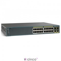 Switch Cisco, 24 portas 10/100, gerenciável, 2 SFP, WS-C2960-24LC-S
