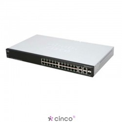 Switch Cisco Gerenciável SG300, 24 Portas Gigabit, 2 Gigabit SFP, Não Empilhável, VLAN, SRW2024-K9-BR