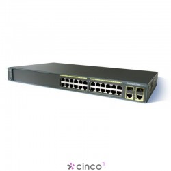 Switch Cisco Catalyst 2960, 24 Portas 10/100, 2 Portas 10/100/1000, 2 SFP, PoE, WS-C2960+24PC-BR