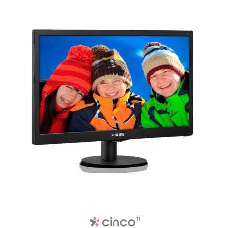 Monitor Philips LED, VGA, 18.5", 1366 x 768, Preto, 193V5LSB23