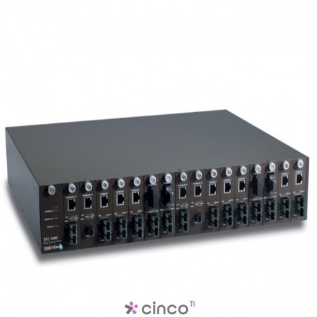 Conversor Chassis 16 Slots p/ conversores de midia c/ 1x fonte AC (Rack 19)