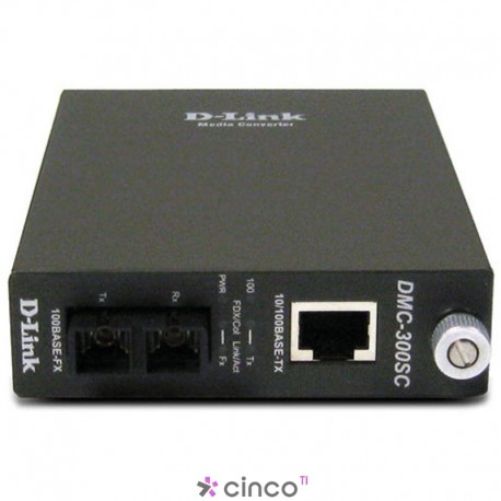 Conversor de mídia 10/100BaseTX (RJ45) para 100BaseFX (SC) - Dlink