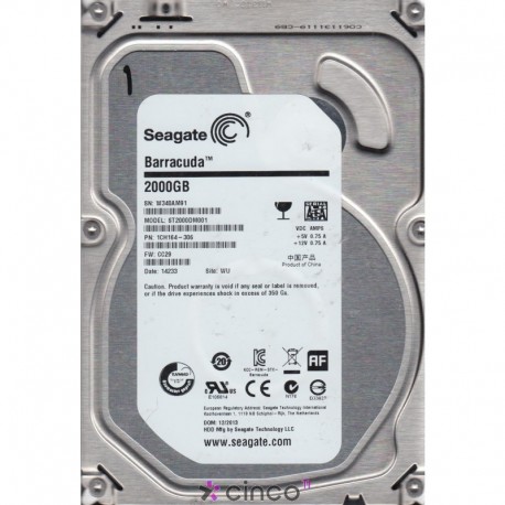 HD Interno Seagate Desktop HDD 2TB SATA 6 Gb/s (ST2000DM001) 1CH164-306