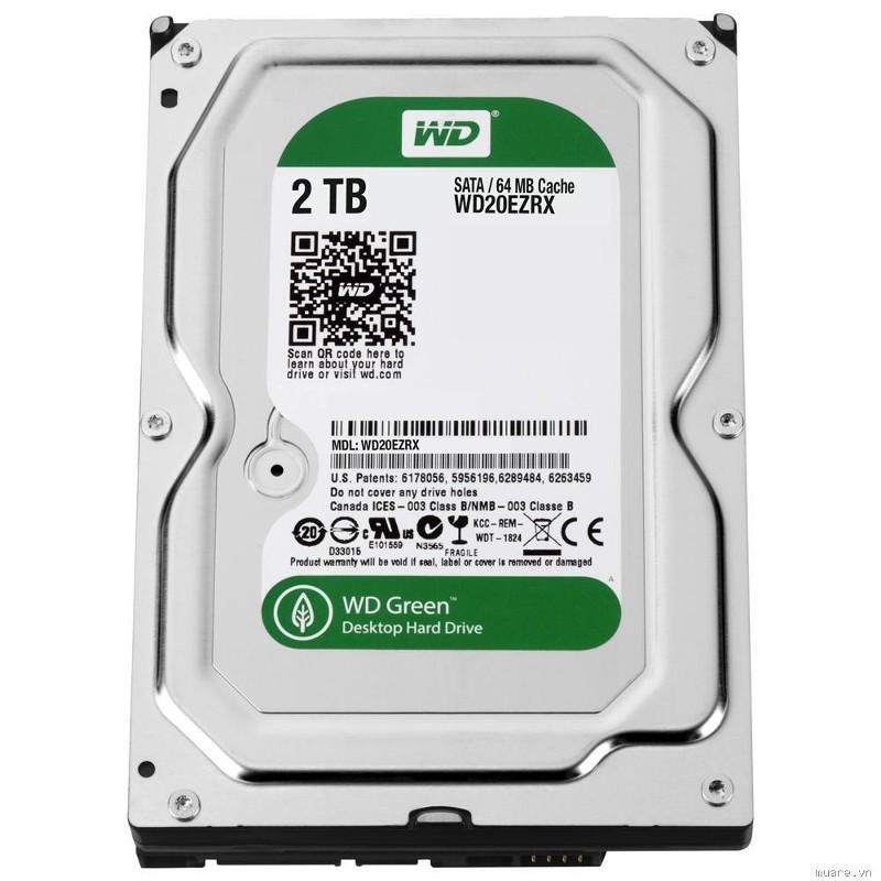 HD Interno 2TB SATA 6Gb/s 64MB 7200RPM 3.5in WD20EZRX-00D8PB0