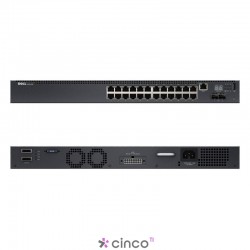 Switch Dell N2024P L2 c/ 24x PoE 10/100/1000Mbps + 2x 10GbE SFP+ e 2x portas Stacking (Empilhável até 12 unid.) 210-ABNW