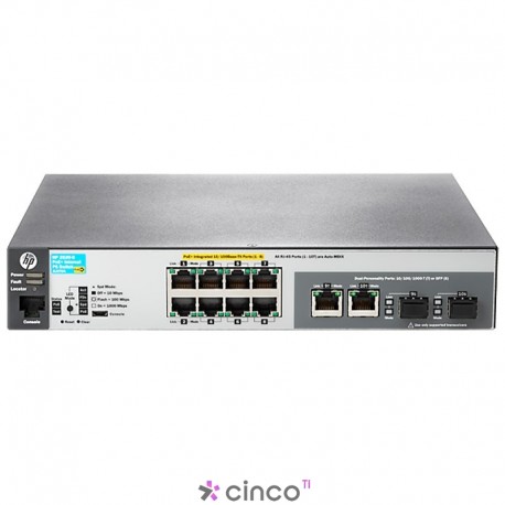 Switch HP 2530-8-PoE+ com fonte de alimentação interna JL070A