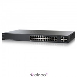 Switch Cisco PoE com 24 Portas 10-100 + 2 Gigabit/SFP SF200-24FP-NA