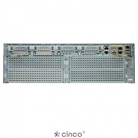 Roteador Cisco Modular com 3 Portas WAN Gigabit + 2 SFP + IOS UC CISCO3945-V/K9