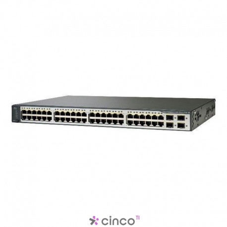 Switch PoE Cisco Layer 3 Catalyst 48 Portas 10-100 + 4 Portas SFP + IOS IP Base WS-C3560V248PSS