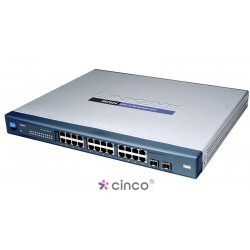 Switch para Rack Linksys com 24 portas 10/100/1000 e 2 portas Mini GBIC, não gerenciável